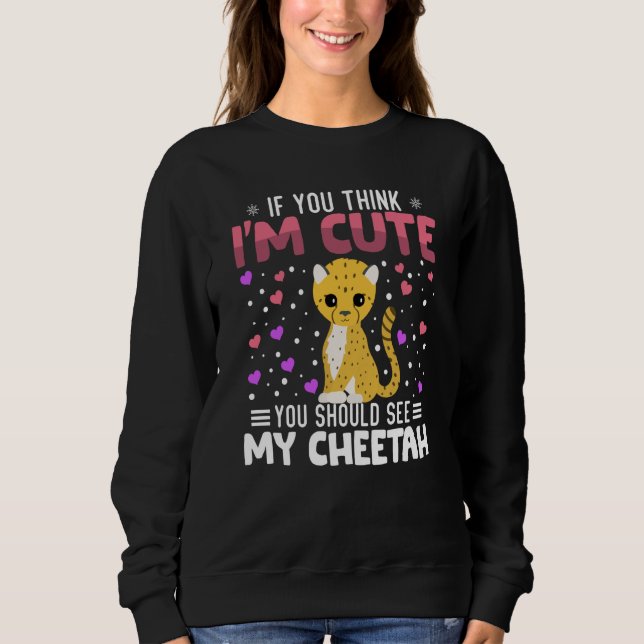 Sudadera Cheetah Heart Valentine's Day Animal For Womens Ki (Anverso)