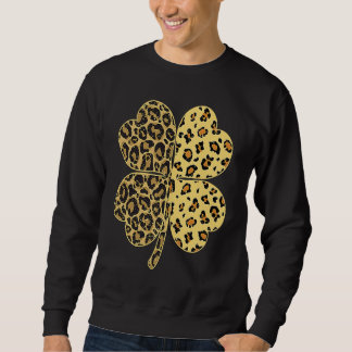 Sudadera Cheetah Leopard Print Shamrock St Patricks Day Luc