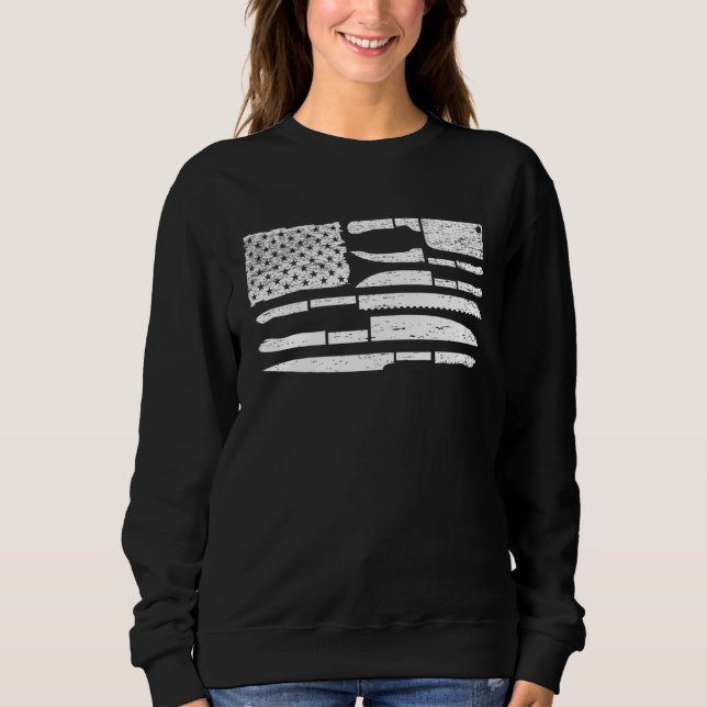 Sudadera Chef American Flag Kitchen Knives Cooking Patrioti (Anverso)