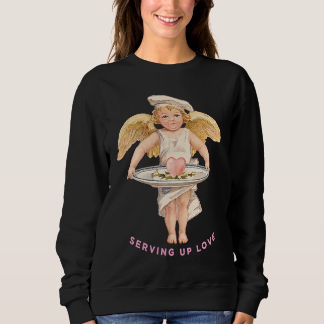 Sudadera Chef Cook Valentine SERVING UP LOVE Cupid Arrow Ch (Anverso)