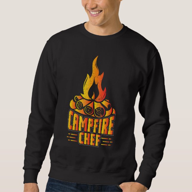 Sudadera Chef de fogata Camping Senderismo Vacaciones Mochi (Anverso)