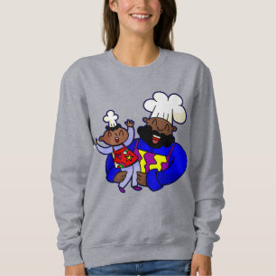 Sudadera chef del día de los padres afroamericanos felices
