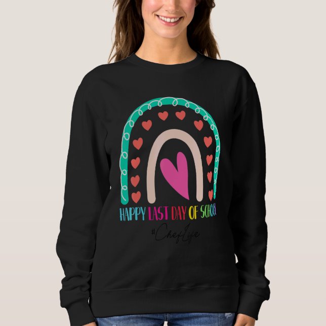 Sudadera Chef feliz el último día de escuela arco iris (Anverso)