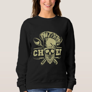 Sudadera Chef Grill Skull Beard Cocina Cocina Tattoo