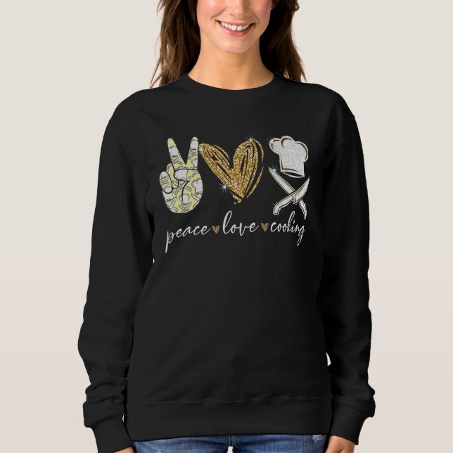 Sudadera Chef Peace Love Cocinar (Anverso)