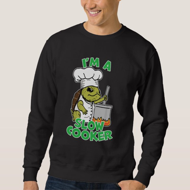 Sudadera Chef Tortoise Turtle Dad Joke Pun I'm A Slow Cooke (Anverso)