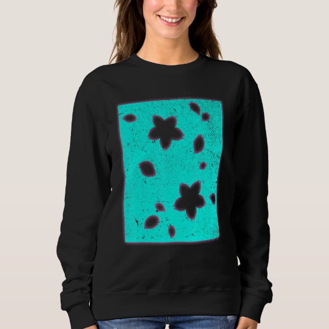Sudadera Cher de vaporwave de flor rosada japonesa Sakura 8 (Anverso)