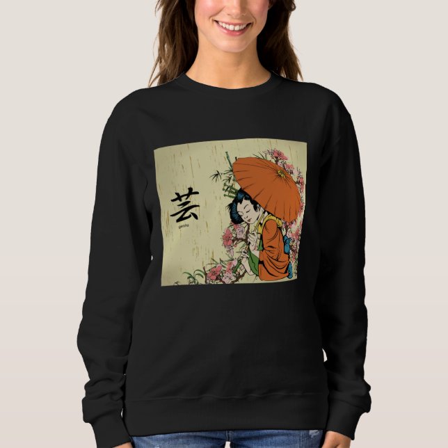 Sudadera Cherry Blossom Japanese Geisha Girl (Anverso)
