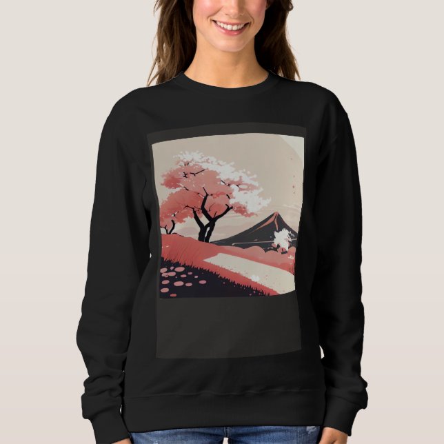 Sudadera Cherry Blossom trees pink shades of countryside hi (Anverso)