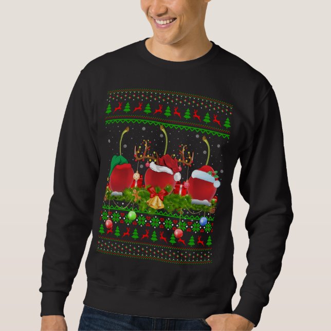 Sudadera Cherry Fruit Lover Xmas Santa Ugly Cherry Christin (Anverso)