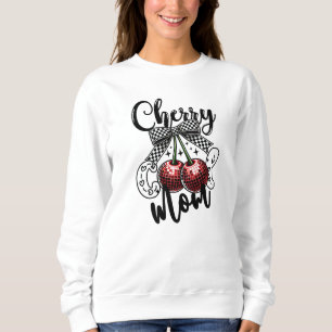 Sudadera Cherry Guay Mom Red Disco Cherries Checkered Bow