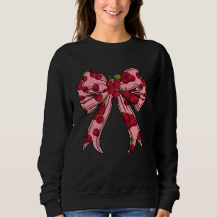 Sudadera Cherry Pink Red Coquette Bow Para Mujeres Chicas C