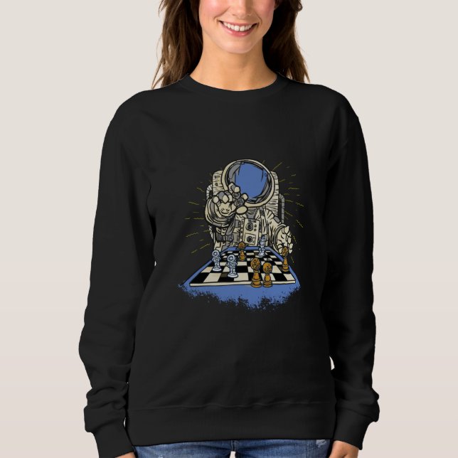 Sudadera chess board king game queen space spaceman (Anverso)