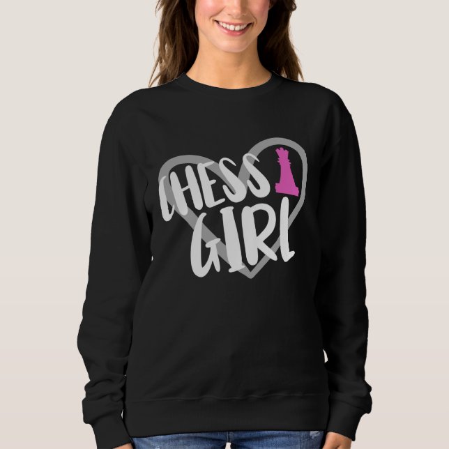 Sudadera Chess Girl Heart Chess Player (Anverso)
