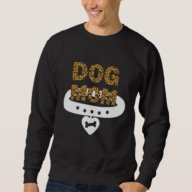Sudadera Chetah Print Dog Mom Design, Cute Dog Mom Shirt (Anverso)