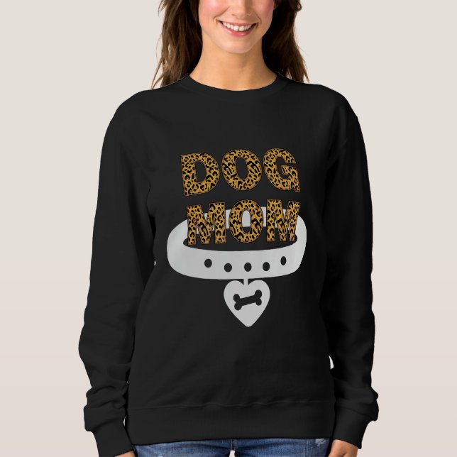 Sudadera Chetah Print Dog Mom Design, Cute Dog Mom Shirt (Anverso)
