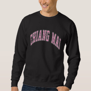 Sudadera Chiang Mai Tailandia Varsity Style Pink Textos