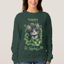 Sudadera Chibi Cat St. Patrick's Day Sweatshirt