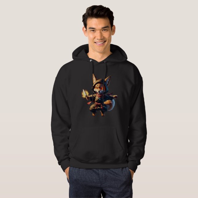 Sudadera Chibi Fox Ninja with Fire Dagger – Cute Japanese (Anverso completo)
