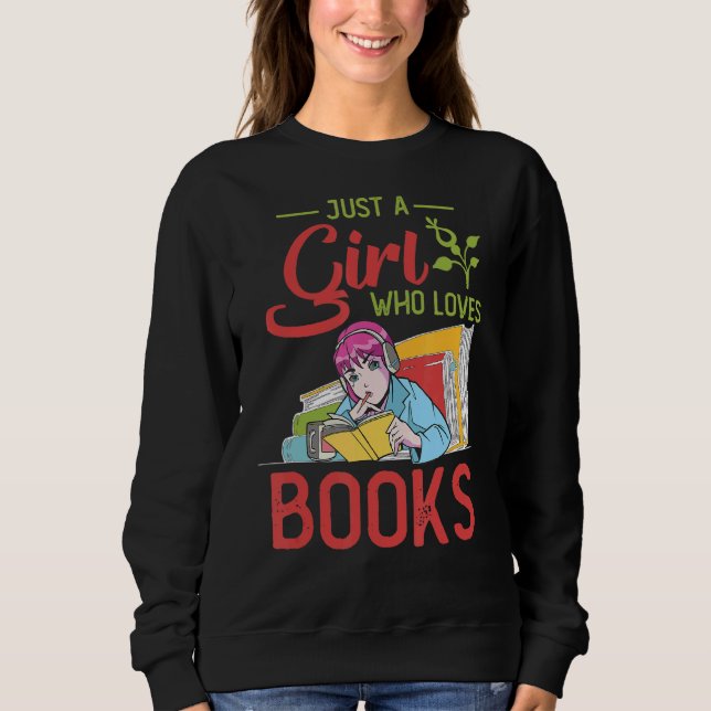 Sudadera Chica a quien le gustan los libros Bookworm lector (Anverso)