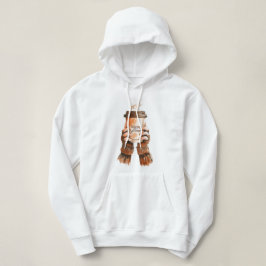 Sudadera Chica Acojedora de Café de Otoño Acuarela