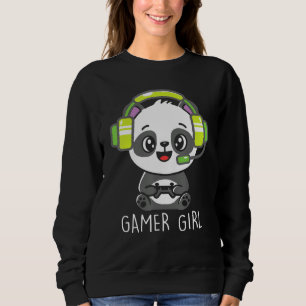 Sudadera Chica adolescente Gamer Panda con juego de video a