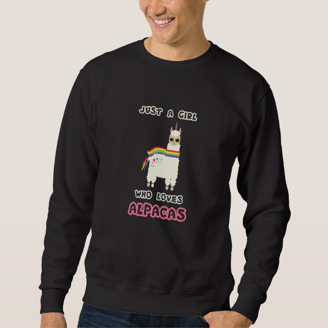 Sudadera Chica ama a Alpacas Llama Carl Arcoiris (Anverso)