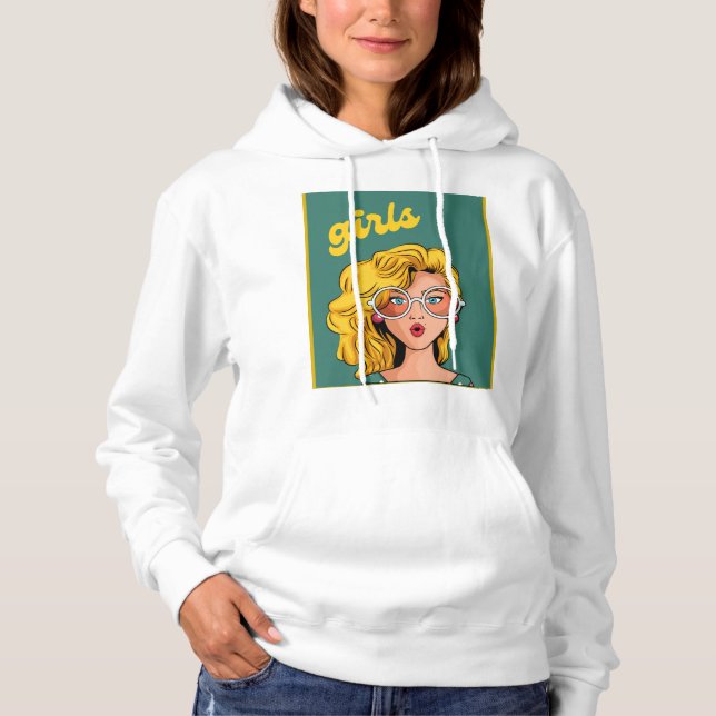 Sudadera Chica Amarillo de moda Hermosa Hoodie (Anverso)