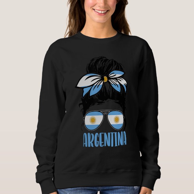 Sudadera Chica argentino Messy Hair Bun Chica argentino (Anverso)