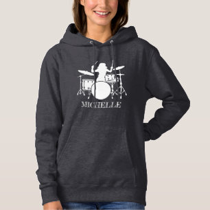 Sudadera Chica Baterista Personalizada Regalo de Batería