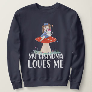 Sudadera Chica Bonita Sobre Hongo a Mi Abuela Le Gusta