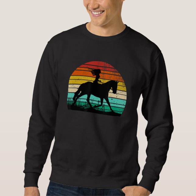 Sudadera Chica Caballo montando Rancho de Vintage (Anverso)