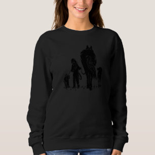 Sudadera Chica Caminando Perros Y Rancho De Caballos De Per
