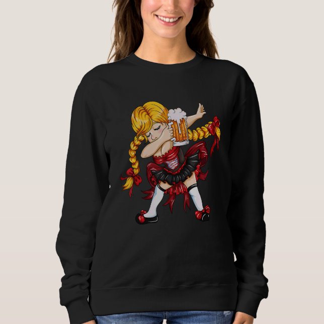 Sudadera Chica Chica alemán traje tradicional sucio folk F (Anverso)