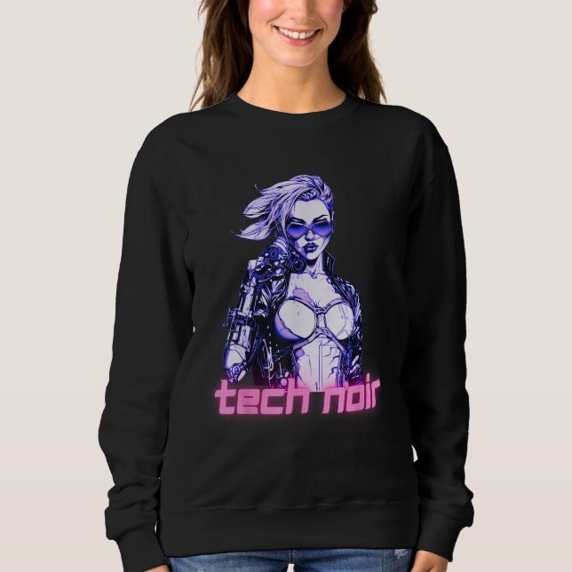 Sudadera Chica Ciberpunk Tech Noir (Anverso)