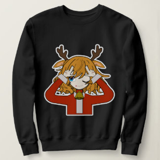 Sudadera chica ciervo con ropa de santa