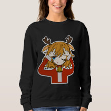 chica ciervo con ropa de santa