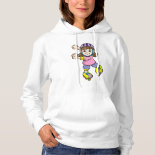 Sudadera Chica como patinador con patines y casco