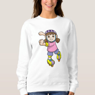 Sudadera Chica como patinador con patines y casco
