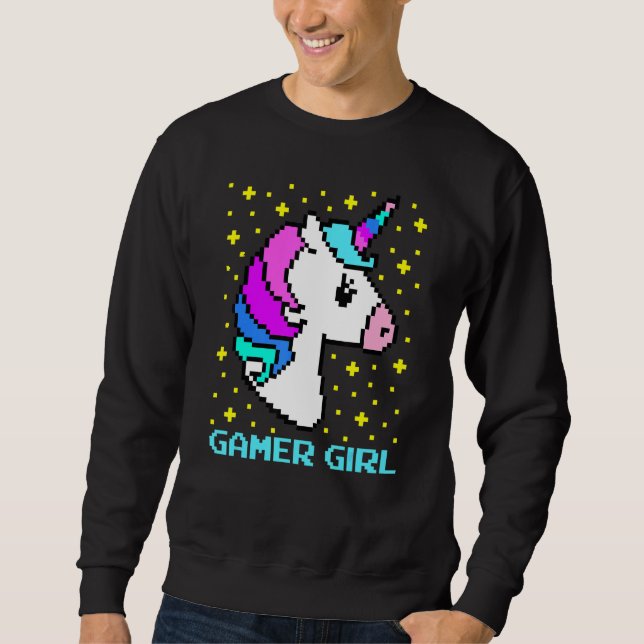 Sudadera Chica Cute Gamer Galaxy Unicorn Guay Video Juegos (Anverso)