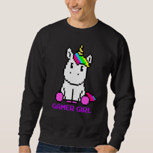 Sudadera Chica Cute Unicorn Gaming Gamer Para Videojuego Lo
