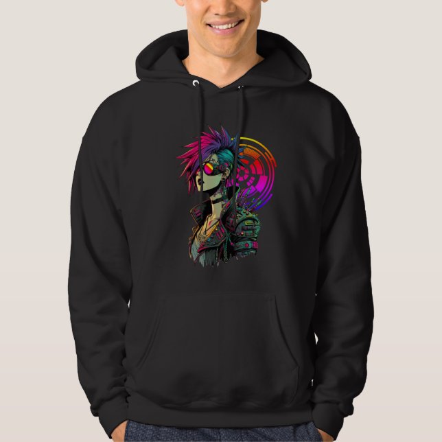 Sudadera Chica Cyberpunk (Anverso)