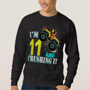 Sudadera chica de 11 años Camión Monstruo de cumpleaños Cam