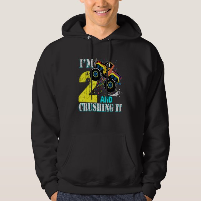 Sudadera chica de 2 años de edad Monstruo de cumpleaños niñ (Anverso)