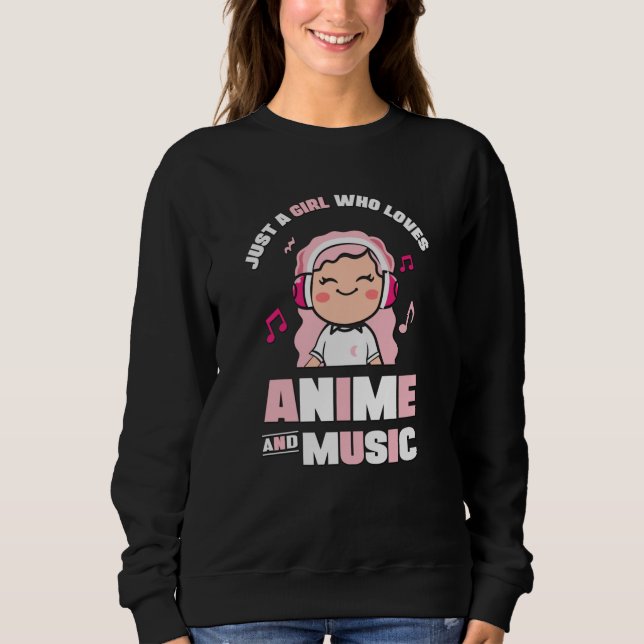 Sudadera Chica de anime rosado | para Anime y Music Lover (Anverso)