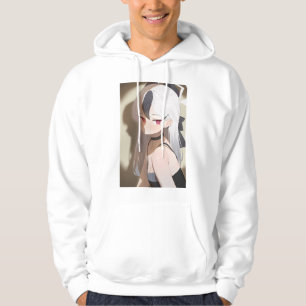 Sudadera chica de anime vestido de foco collar arco cabello