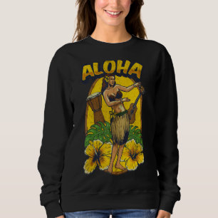 Sudadera Chica de baile hawaiano vintage