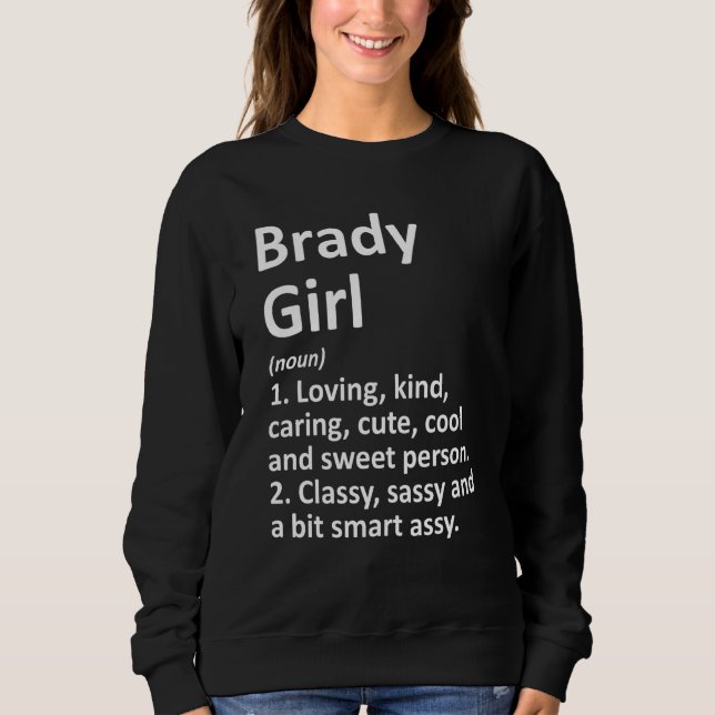 Sudadera Chica de Brady Tx Texas Divertida Ciudad Hogar Raí (Anverso)