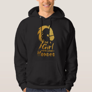 Sudadera Chica de caballo linda, solo una chica que ama los