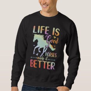 Sudadera Chica de caballos Vida Buenos Caballos Hacerlo Mej
